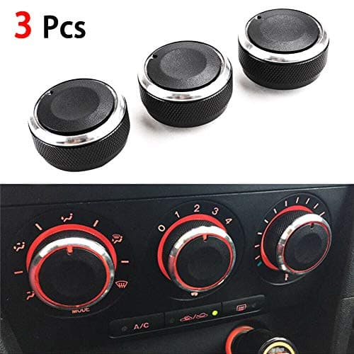GreceYou 3pcs Air Condition A/C Panel Control Switch Knob Cover for Mazda 3 M3 2004-2009