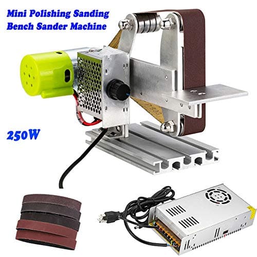 TABODD Micro Bench Sander Belt Machine Electric Mini Polishing Sanding Machine 250W