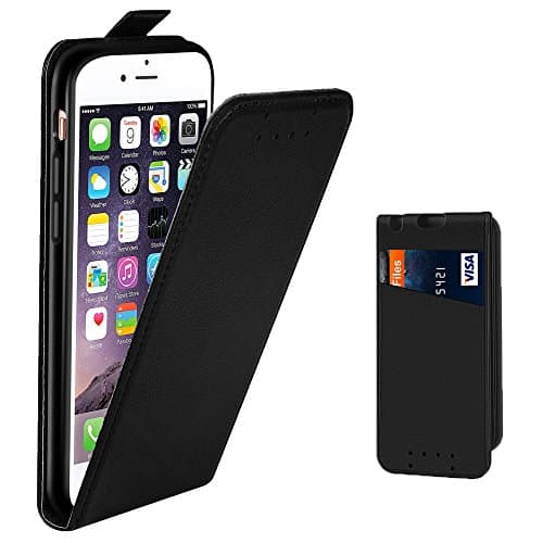 iPhone 6 Card Case, iPhone 6S Wallet Case, Supad PU Leather Flip Anti-shock Card Slot Slim Magnetic Case Cover For Apple iPhone 6 6S (Black)