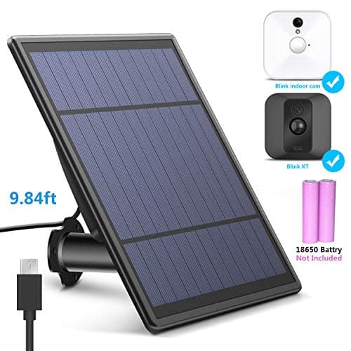 Solar Panel for Blink and Blink XT Home Security Camera (Camera not Included), Weather Resistant, 3 m/ 10 ft Power Cable, Battery and Solar Charger