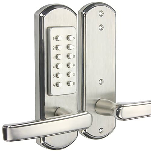 MINGSUO Left Handles Door Lock Keyless Entry Mechanical Code Keypad Home Security Password Stainless Steel 304 Not Deadbolt