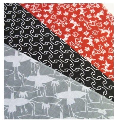 TENUGUI - Traditional pattern 3 pieces set (Crane, Chain, Deer & Maple)
