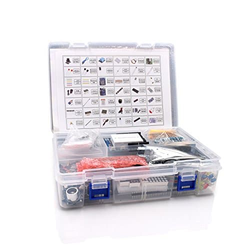 VKmaker T11 Starter Uno Learning Kit with LCD Screen and a Dedicated Power Supply 9V 1A Adaptor for Arduino + USB Cable