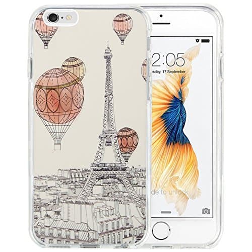 iPhone 8 Case,iPhone 7 Case TPU Non-Slip High Definition Printing Hand-Drawing hot air balloon