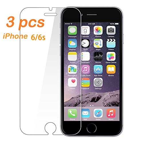 TOOLIFE iPhone 6S Screen Protector Glass, 9H Hardness Anti Scratch Fingerprint, Tempered Glass Screen Protector for iPhone 6,iPhone 6S ( 3-Pack)