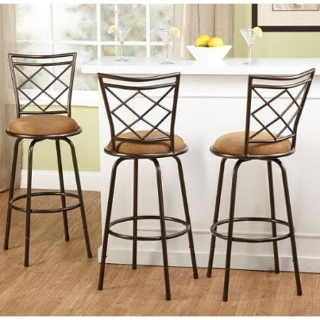 3-Piece Avery Ajustable Height Barstool, Brown