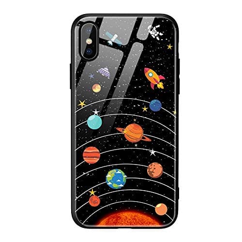 DREAMBAB Phone Case Tempered Glass Case For Iphone 7 8 Plus Case Luxury Star Space Cover For Iphone X Case For Iphone6S 6 6S 7Plus Xs Max Xr,11D,For Iphone Xs Max