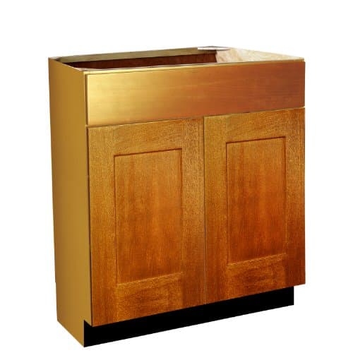Shaker Panel Door Style Vanity Base with Drawer 12" Wide 21" Deep 30" High in a Maple Spice Finish Model VB122130-SS