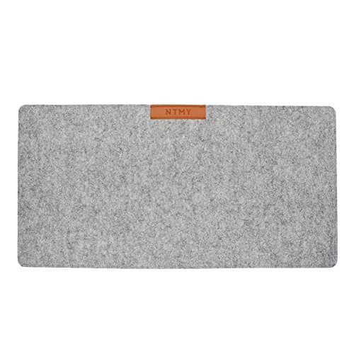 NTMY 2 Set Multifunctional Computer Desk Mat Felt Mouse Pad Perfect for Office and Hone, 25.513 inch(Light Gray)