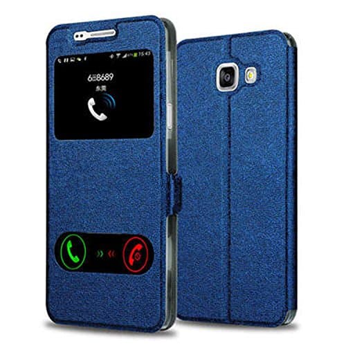 Luxury Smart Front Window View Leather Flip Case For Galaxy Blue A510 A5 2016