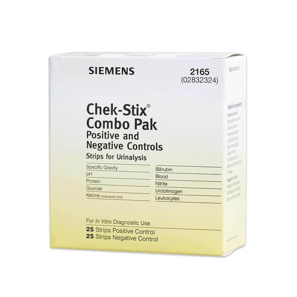 Chek-Stix Urinalysis Control Strips 25 Postive Strips & 25 Negative Strips - D201