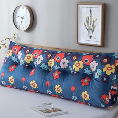 Headboard Soft Reading Pillow, Back Support Pillow Triangular Reading Pillow Rest Pillow Soft Upholstered Wedge Pillow Cushion-B-width60Cm