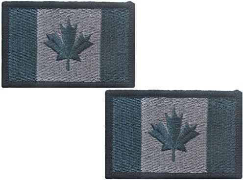 HFDA 2 piece Canada Flag Patch - Tactical Combat Bagde Military Hook and Loop Badge Embroidered Velcro Morale Patch (Color 1)