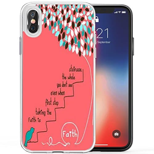 iPhone X Case,Apple iPhone X Case Case TPU Non-Slip High Definition Printing Bible Verses Faith Is Taking The First Step Even When You Don'T See The Whole Staircase