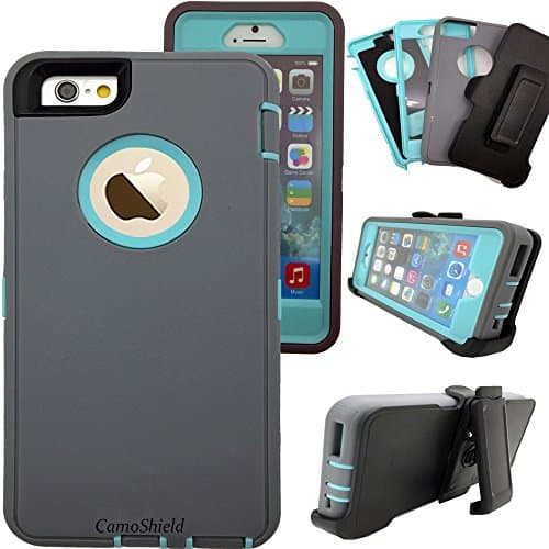 iphone 6s Plus Case,CamoShield®Heavy Duty Shock-Absorption High Impact Resistant Armor Holster Defender Full Body Protective Cover w/ Screen Protector Belt Swivel Clip for iPhone 6S Plus/6 Plus (G/L)