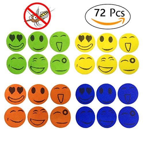 Mosquito Repellent Patch 72 Pcs 24-hour Effectiveness Keeps Insects and Bugs Far Away Made of Cymbopogon Non-Toxic All-Natural DEET-Free For Camping Hiking Gardening Sports Nap Work Safe on Skin