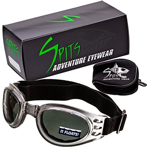 Spits Adventure Folding Goggles POLARIZED Lenses Crystal Gray Frame