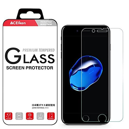 ACEIken iPhone 8 Plus 7 Plus Screen Protector Tempered Glass, Crystal Clear, 9H Hardness, 3D Touch Compatible, Glass Screen Protector for Apple iPhone 8 Plus i Phone 7 Plus 5.5"
