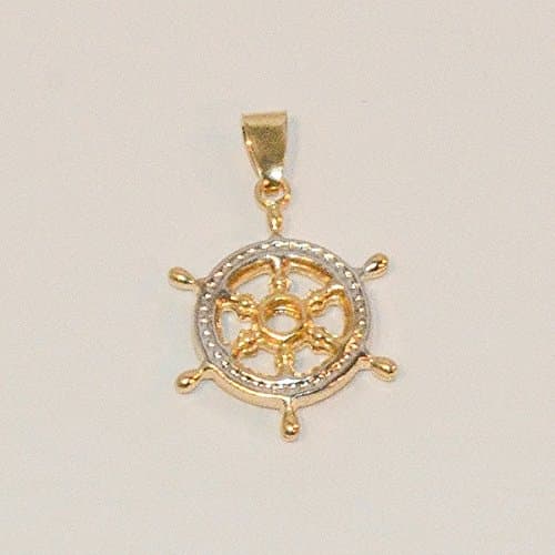 1-2190-e6 Small Two Tone Boat Stearing Wheel. 1