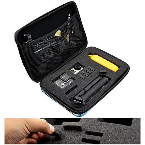 Carrying Case with Fully Customizable Interior for Gopro Hero 5 Black, Session, Hero 4, Session, Black, Silver, Hero+ LCD, 3+, 3, 2, 1 - Tailor the Case to Your Needs - For Travel or Home Storage