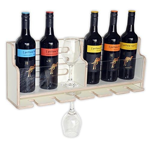 Wine Rack Wall Mounted Wine Racks (NEW) With Goblet Holder, Wall Mount Organizer, Wine Bottle Rack Shelf