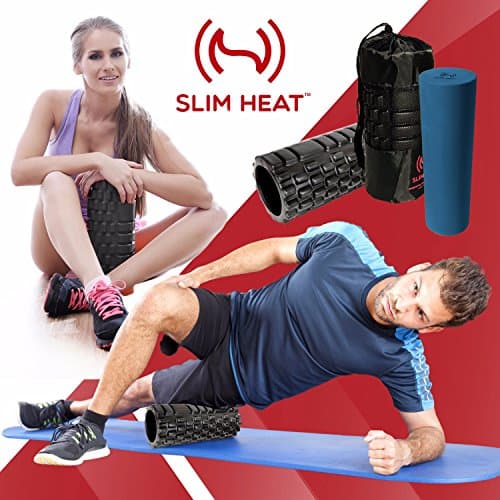 2 in 1 Deep Tissue Foam Rollers for Muscles - Trigger Point Foam Roller for Workout Pain, Cellulite, Lactic Acid &amp; Migraines - Ideal Myofascial Release Roller, Flexor Hip Roller &amp; Shin Splints Roller