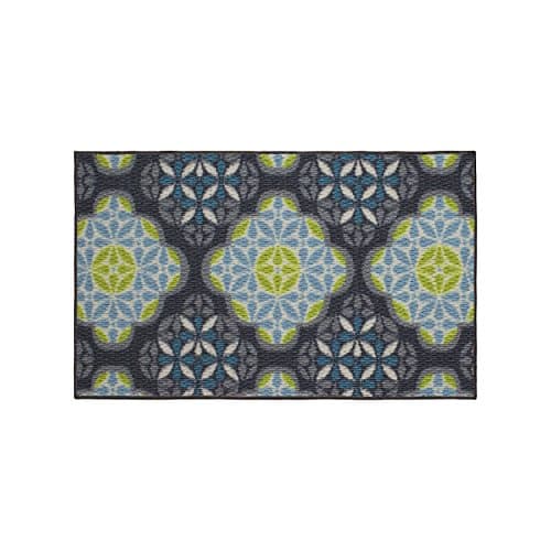 Structures Olivia Textured Printed Accent Rug, Blue/Green 18 x 30"