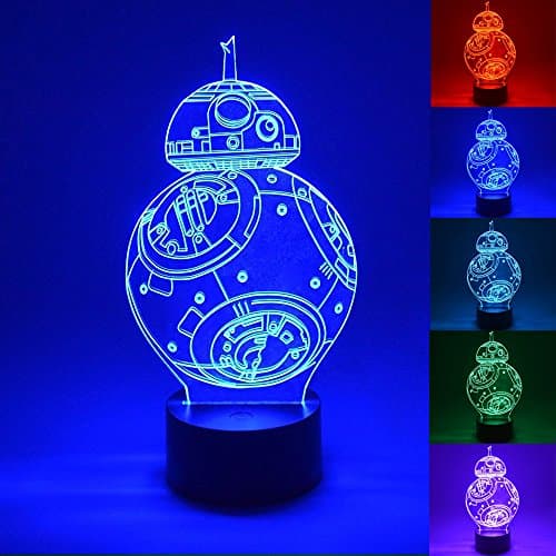 WOlight 3D LED Night Light,Multi 7 Color Charge Button LED Desk Table Light Lamp Bedroom Children Room Decorative Night Light (Star Wars)
