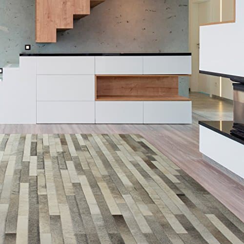 Cowhide Patchwork Rug - POSEIDON - Ashen 6' x 9'