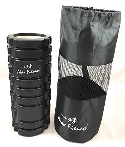 Foam Roller 13" by 5.5" with Carrying Bag | Trigger Point Grid Massage Roller | Yoga Foam Roller (BLACK)