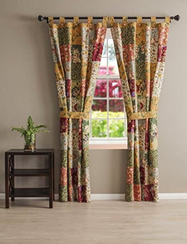 Antique Chic Patchwork Tab Top Drapery Pair 84"W x 84"L