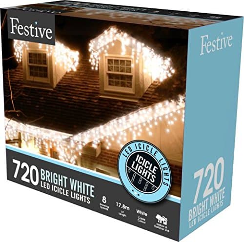 720 White LED Snowing Icicle Lights