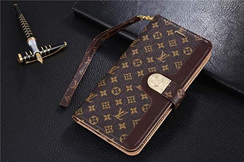 iPhone Xs Max Case, Classic Monogram PU Leather Wallet Case with Card Slots Magnet Clasp for iPhone Xs Max