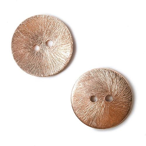 20mm Rose Gold Round Button Brushed 6 Pcs