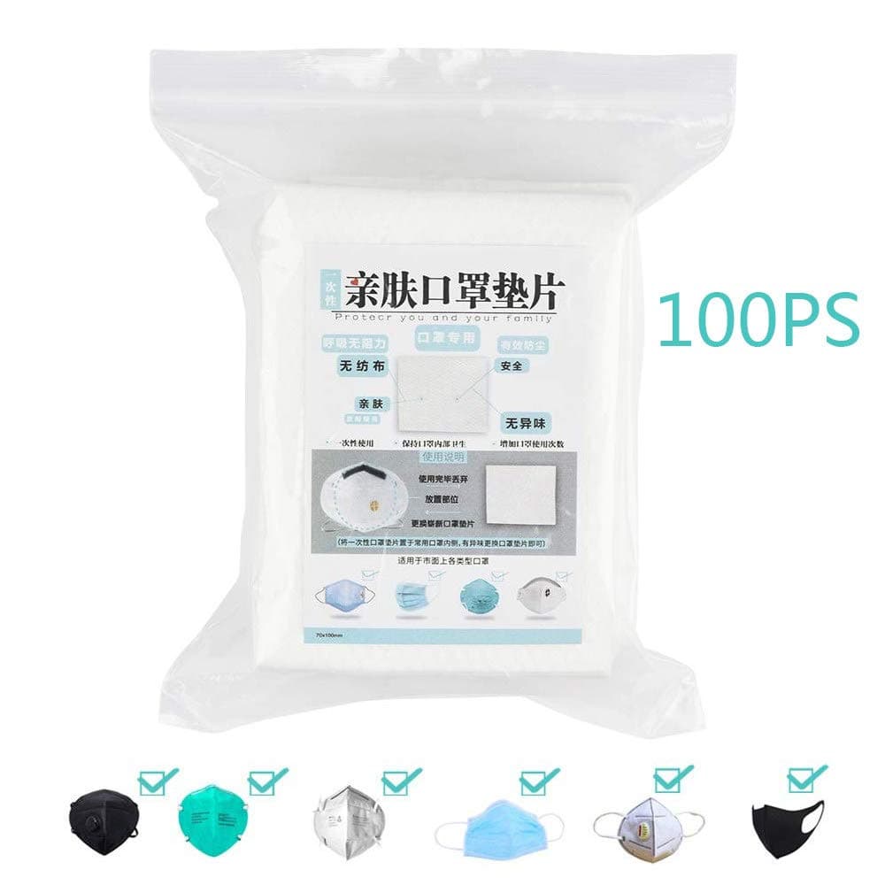 Mask Filter 100pcs Pm2.5 Protective Filter 3 Layers Replaceable Anti Haze Filters For Mouth Masks Face Mask Breathing Filter Insert Non-Woven（70×100mm）