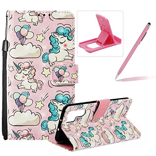Strap Leather Case for Huawei P30 Pro,Wallet Flip Case for Huawei P30 Pro,Herzzer Stylish Elegant 3D Cartoon Pony Pattern Magnetic Stand PU Leather Case with Soft TPU