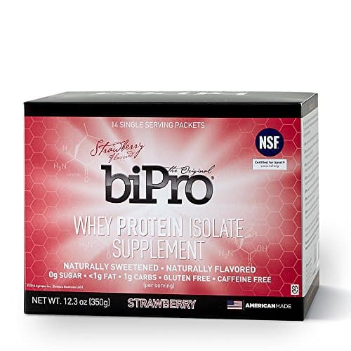 BiPro 100% Whey Protein Isolate, 14 Single Serve Packets, Strawberry, All Natural, Sugar-Free, Lactose-free, Gluten-free, 90 calories