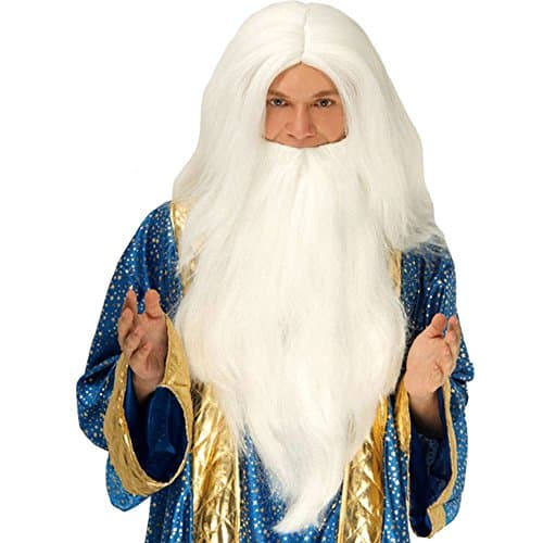 Party KingWhite Wizard Wig & Beard