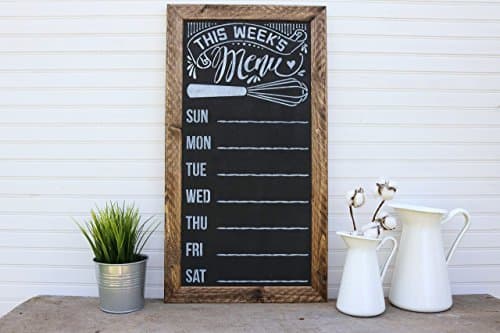 Rustic Framed Chalkboard Weekly Menu Sign