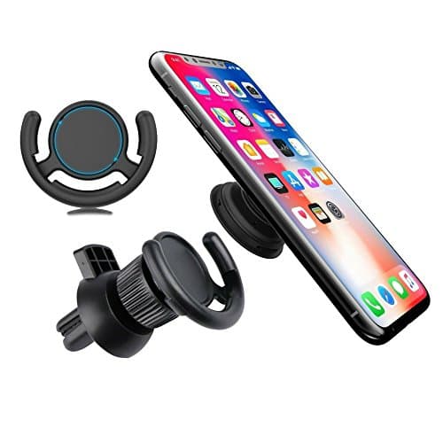 Gudtronix Car Mount for Pop Socket Users - Pop Socket Mount for Phone Grip &amp; Stand with Extra Pop Clip - 360° Rotation Swivel &amp; 1-Click Release Button - Easy to Use - Supports Large Devices