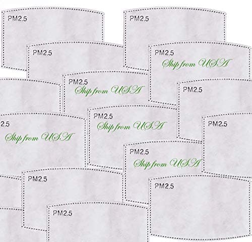 Ship from USA PM 2.5 Activated Carbon Filter non-woven melt-blown filter cloth Dustproof Filter Replacement for Women Mens Children Reusable Breathing Anti Dust (40pcs)