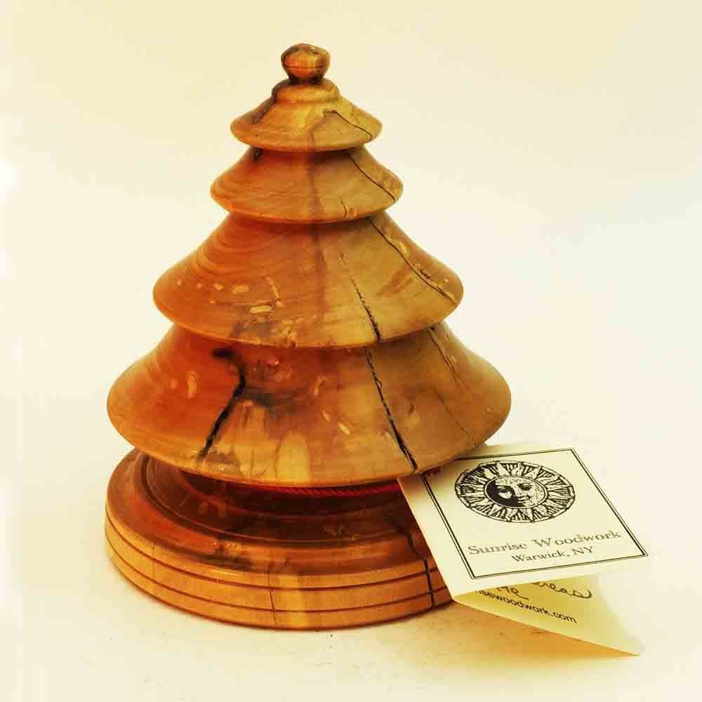Christmas Tree Hand Turned in Maple - 4-1/2" Tall - Item 458