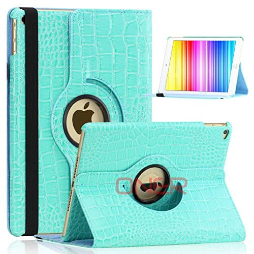 VinYe iPad 2/3/4 Case - 360 Degree Rotating Stand Case with Smart Cover Auto Sleep / Wake Feature for Apple iPad 2/3/4 with Retina Display (iPad 2/3/4, Crocodile Teal Blue)