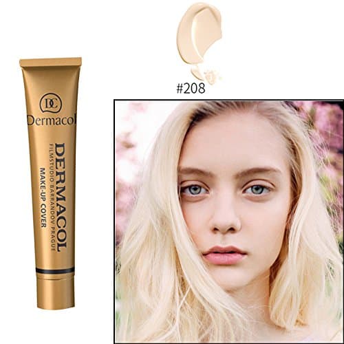 Authentic100%Dermacol Base Make up Cover 30g Primer Concealer Base Professional Face Dermacol Makeup Foundation Contour Palette (#208)