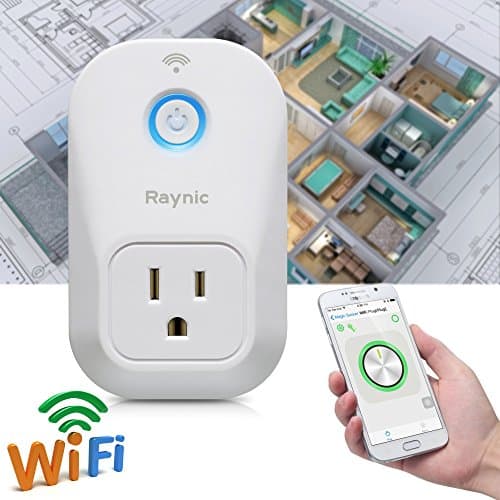 Raynic Wireless Switch WiFi Socket Outlet US Plug, Turn On/Off Electronics Remote From Anywhere Via Free IOS/Android App Remote Control,timing Function