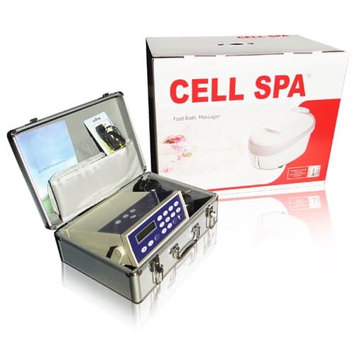 Cell Spa, Chi Ionic Ion Detox Foot Bath Aqua Spa Cleanse Machine Baths Combo - Heated Water Foot Bath with Wireless Remote and Vibration Massager