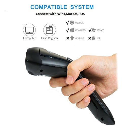 Barcode Scanners, Professional 1D UPC Barcode Reader Store 2600 Bar Codes. 2.4GHz Wireless USB Suppot Windows and IOS