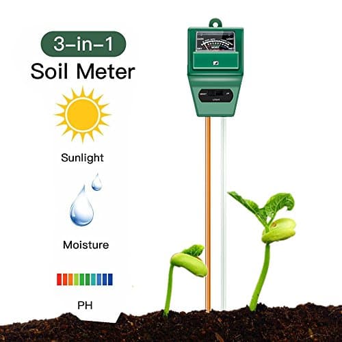 Soil Tester, 3-in-1 Plant Moisture Sensor Meter/Light/pH Test Kits for Home, Garden, Lawn, Farm, Indoor Outdoor Use, (No Battery needed)