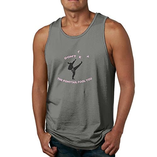 Men's Basic Tank Top Top Don't Let The Ponytail Fool You Do Karate Tee