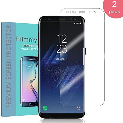 Galaxy S8 screen protector [2 pack] [full coverage], Filmmy anti-foam ultra-high-definition shield has a lifetime replacement Samsung Galaxy S8